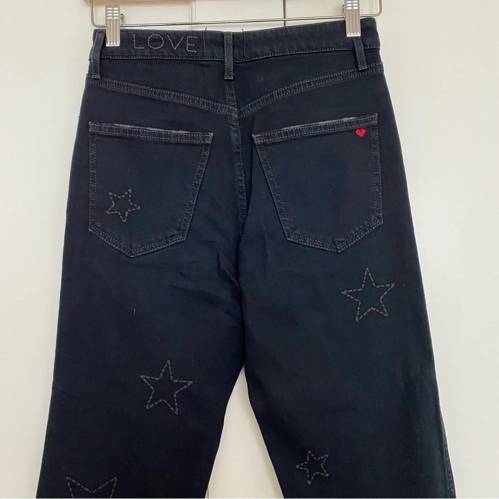 Anthropologie Sundry Stars Love‎ Stitching Ultra High-Rise Straight Jeans